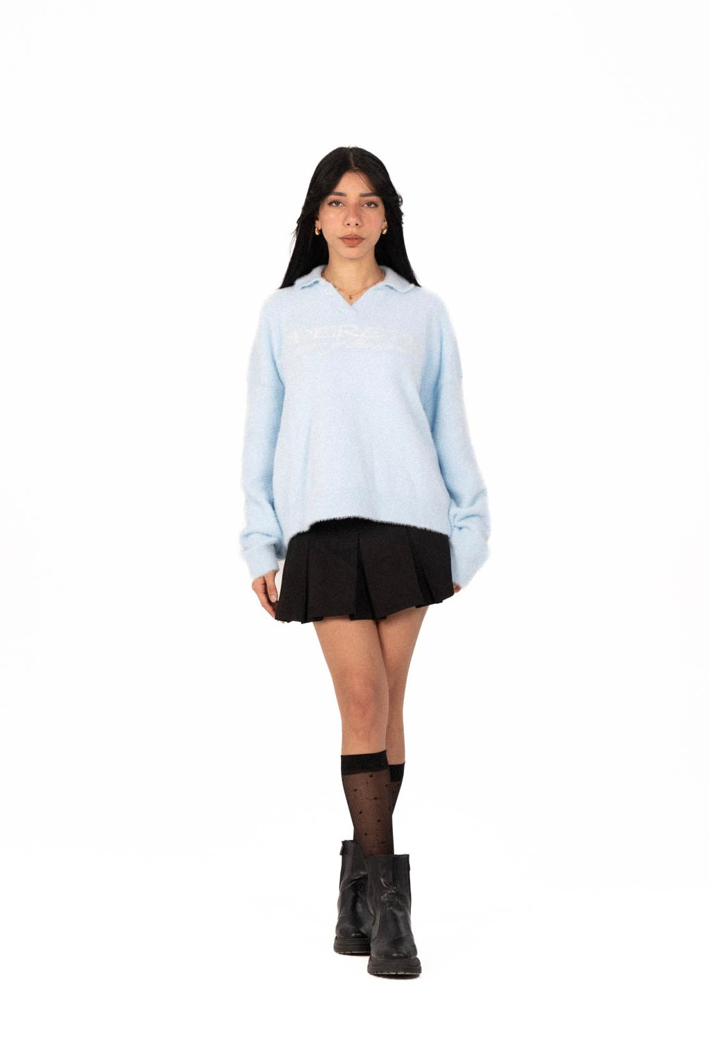 Baby Blue Polo Sweater