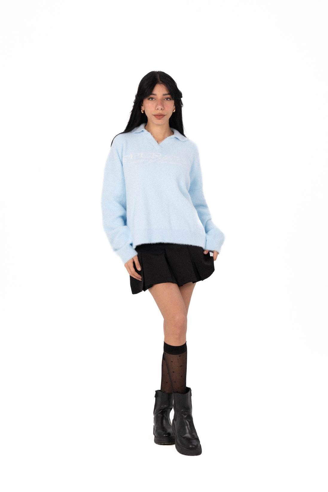 Baby Blue Polo Sweater