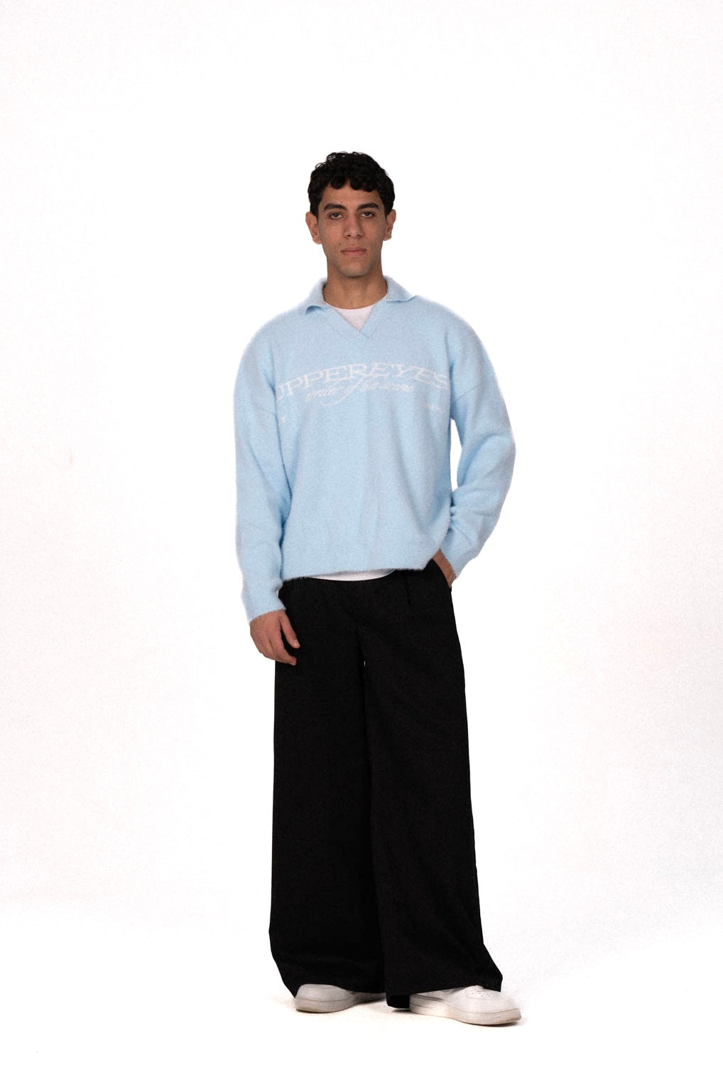 Baby Blue Polo Sweater