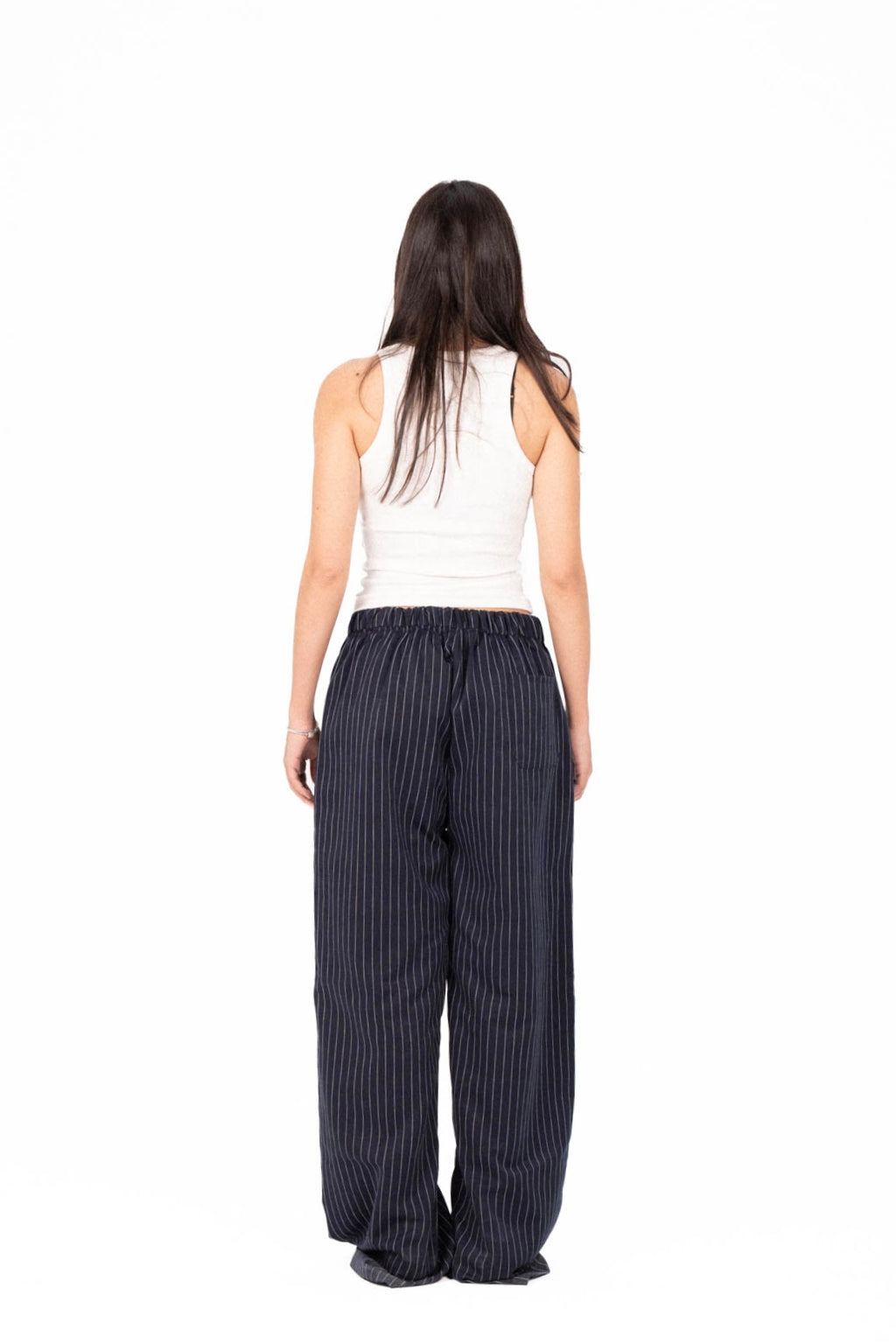 Navy Striped Pants