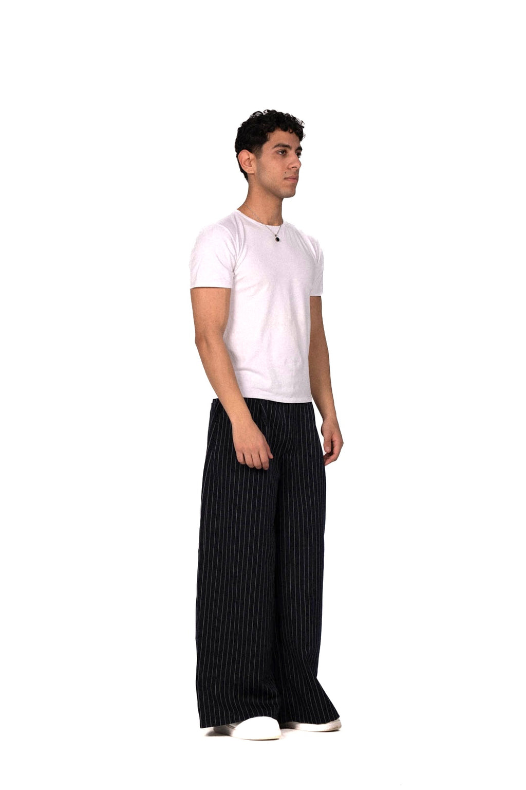 Navy Striped Pants
