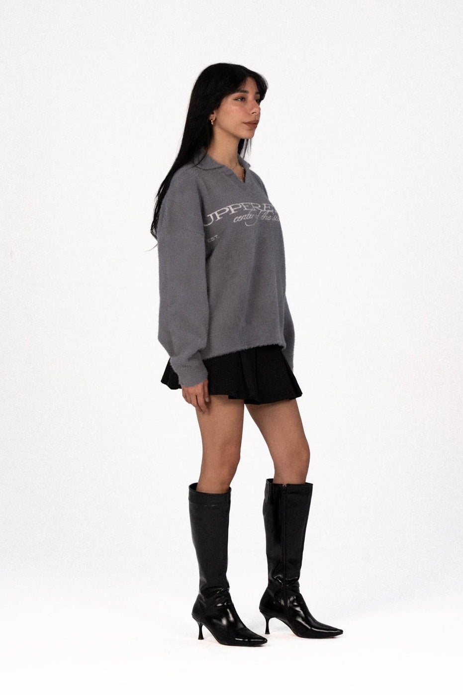 Grey Polo Sweater