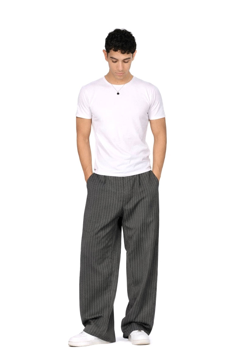 Grey Striped Pants